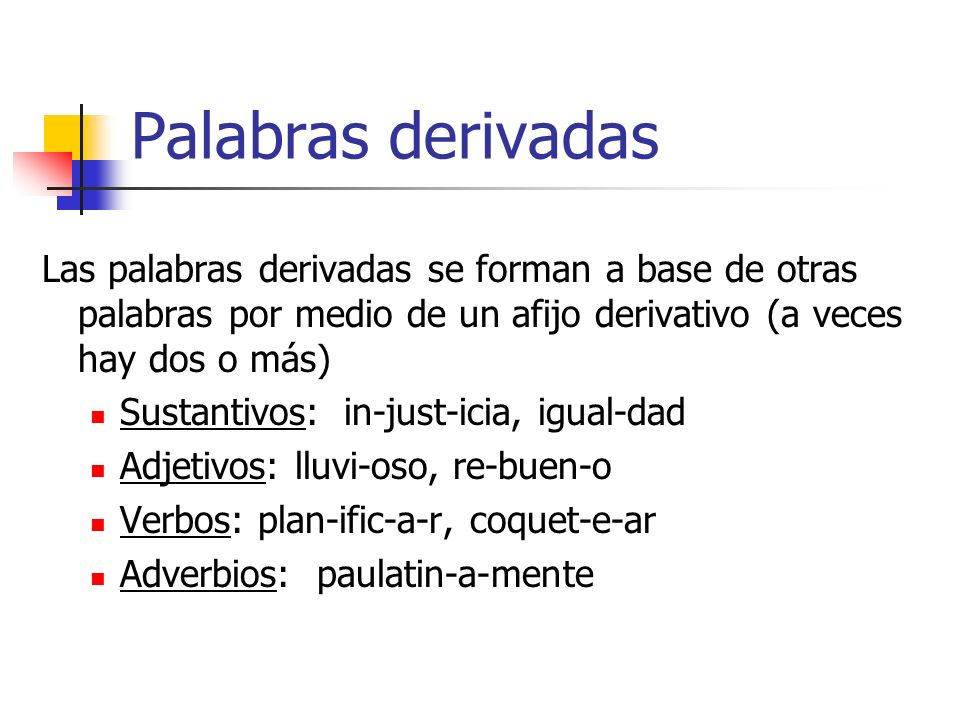 Que Es Palabras Derivadas Compuestas Parasinteticas Morfosintaxis | My ...